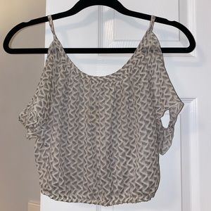 crop top blouse with cut out shoulders